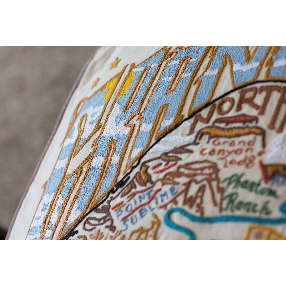 Grand Canyon Hand-Embroidered Pillow from Quirks!