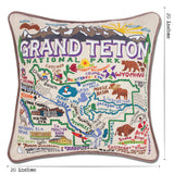 Grand Teton Hand-Embroidered Pillow from Quirks!