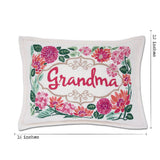 Grandma Love Letters Hand-Embroidered Pillow by CatStudio from Quirks!