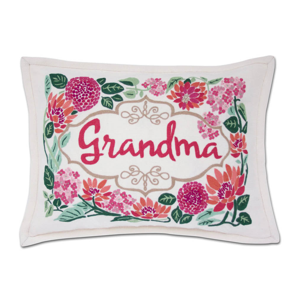 Grandma Love Letters Hand-Embroidered Pillow by CatStudio from Quirks!