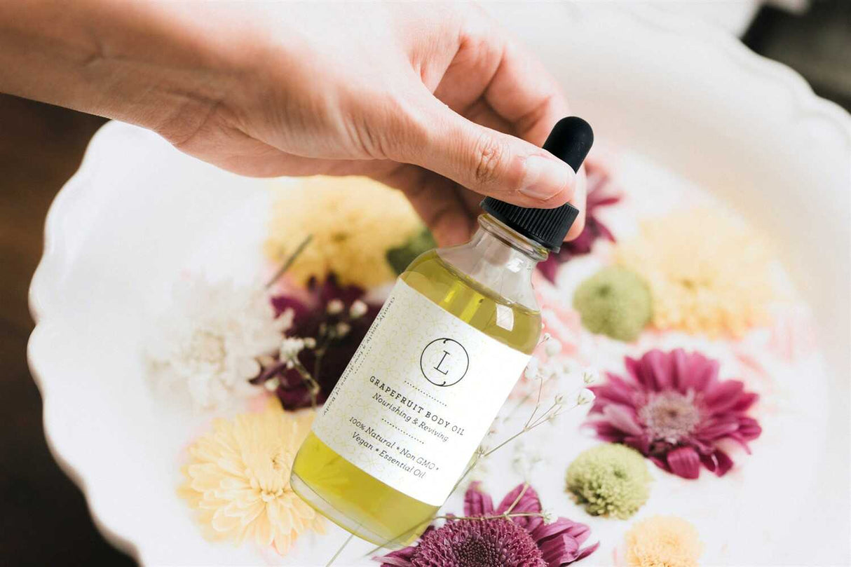 Natural Body Oil, Grapefruit Moisturizing Body Oil from Lizush