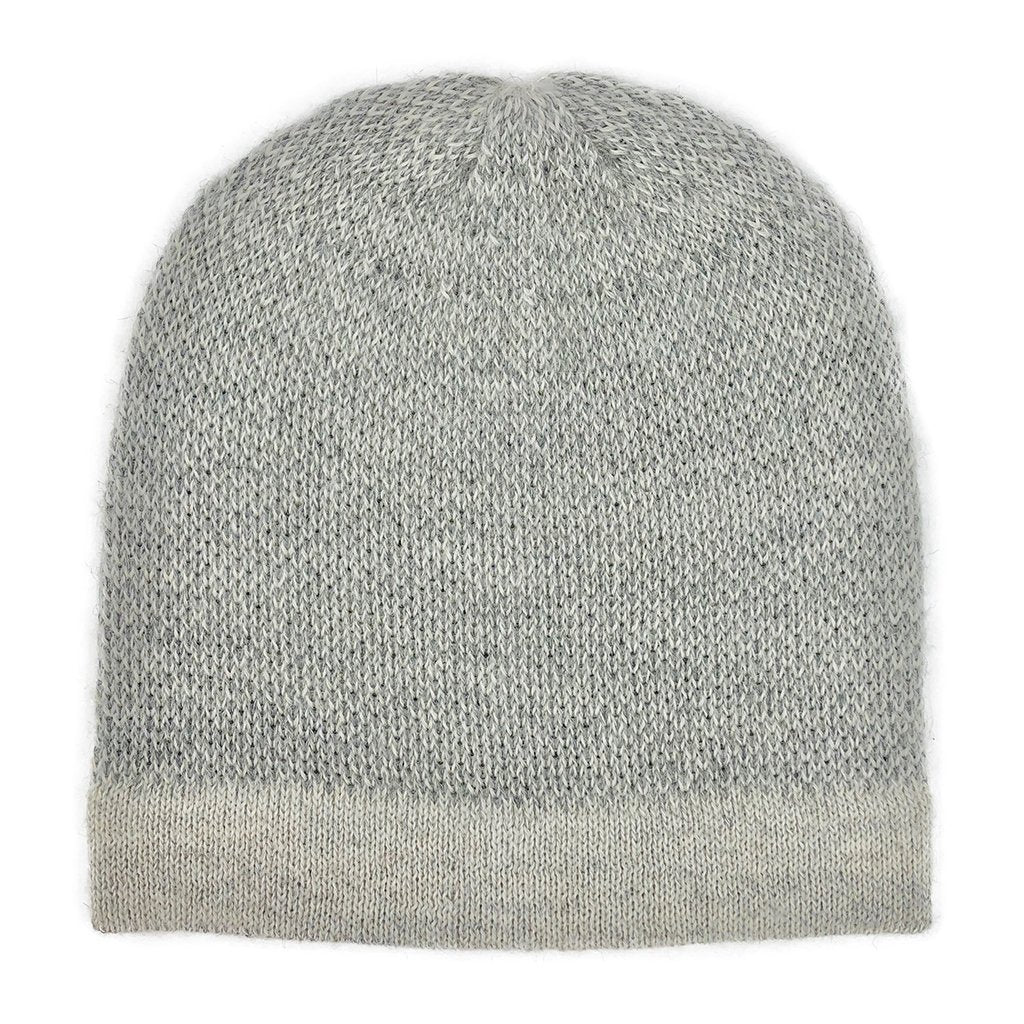 Gray Interwoven Alpaca Beanie from SLATE + SALT