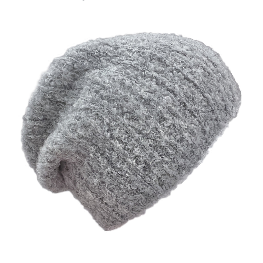 Gray Loop Knit Alpaca Beanie from SLATE + SALT
