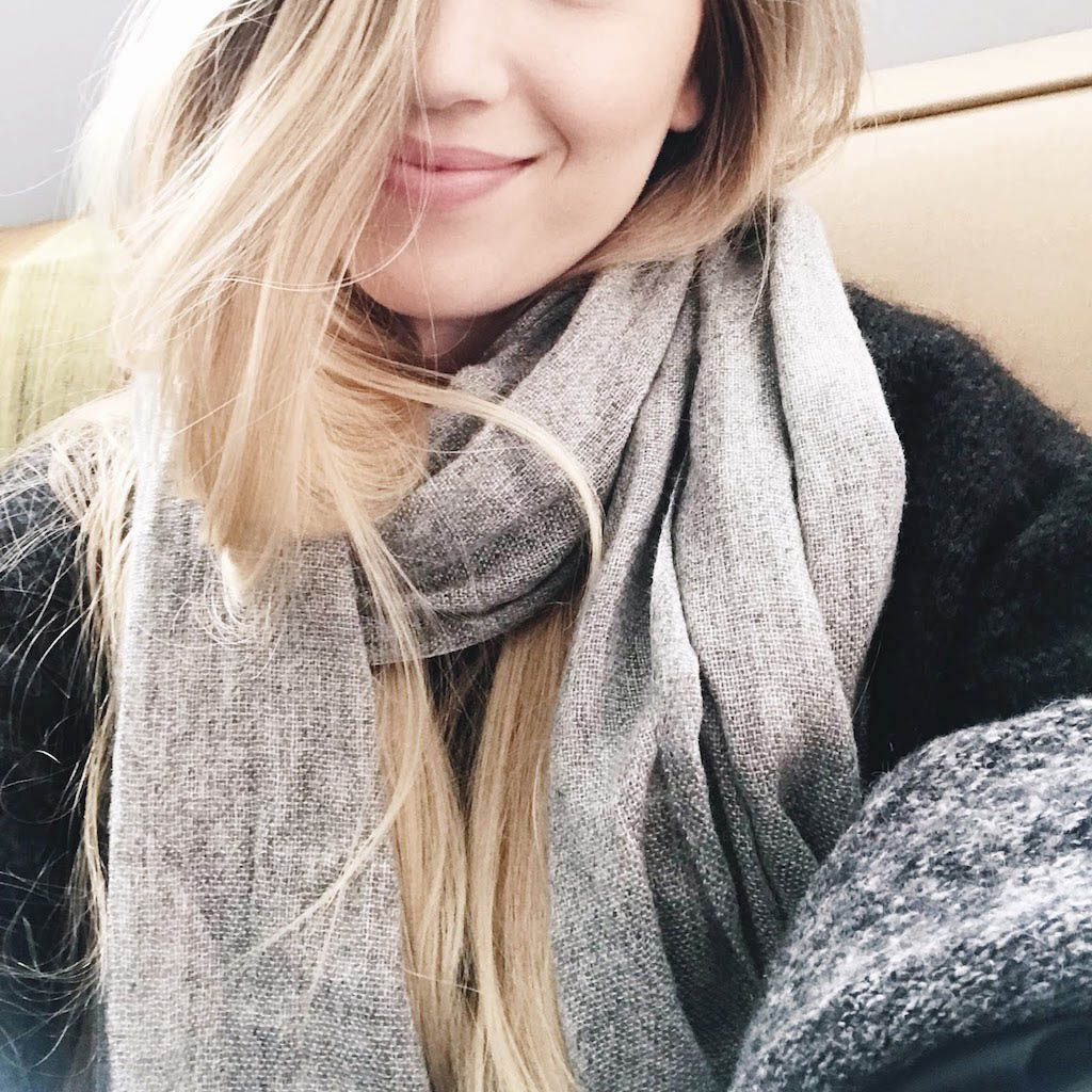 Heathered Gray Handloom Cashmere Scarf from SLATE + SALT