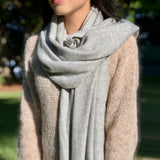 Gray Herringbone Cashmere Scarf from SLATE + SALT