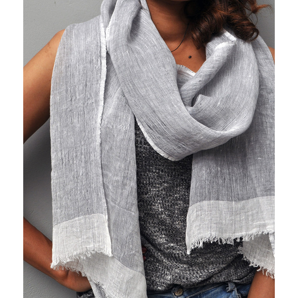 Gauze Linen Two Tone Scarf from SLATE + SALT
