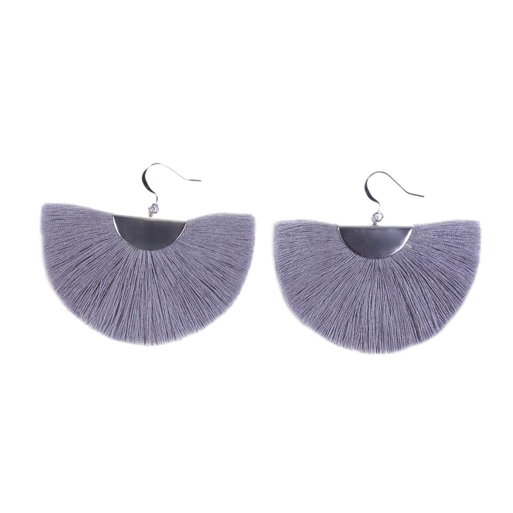 Silver Half Moon Fan Earrings from SLATE + SALT