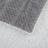 Tache Dark Grey Faux Fur Throw Blanket Bubble Textured Striped Embossed (#11)