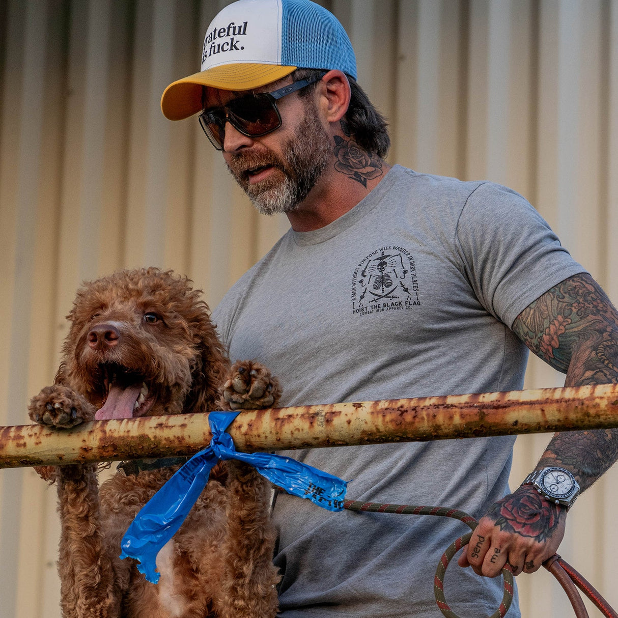 Hoist the Black Flag Skull & Bones Men's T-Shirt From Combat Iron Apparel