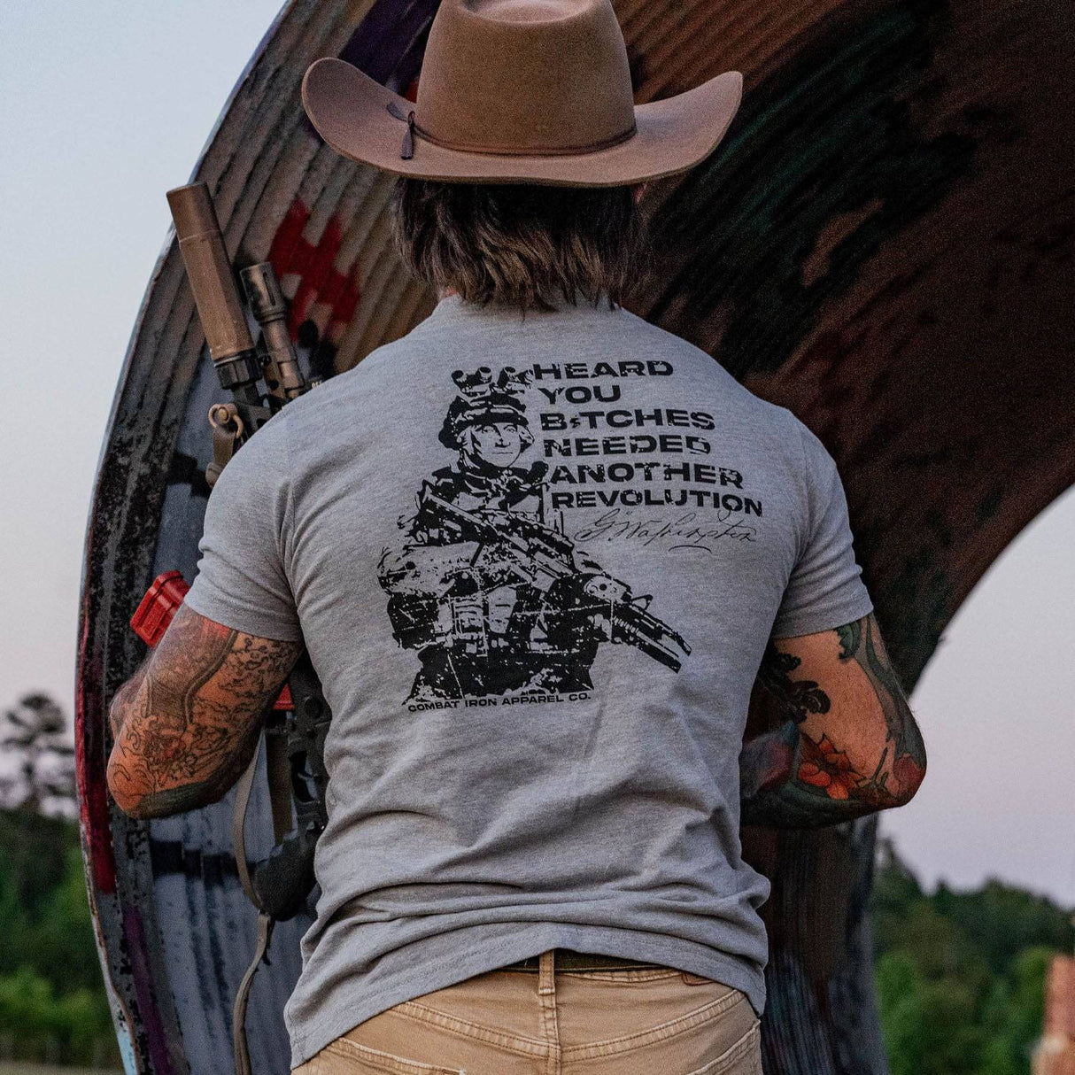 George Washington: Heard You B*tches Needed Another Revolution Men's T-Shirt From Combat Iron Apparel