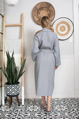 Piped Waffle Bathrobe for Women From Lotus Linen