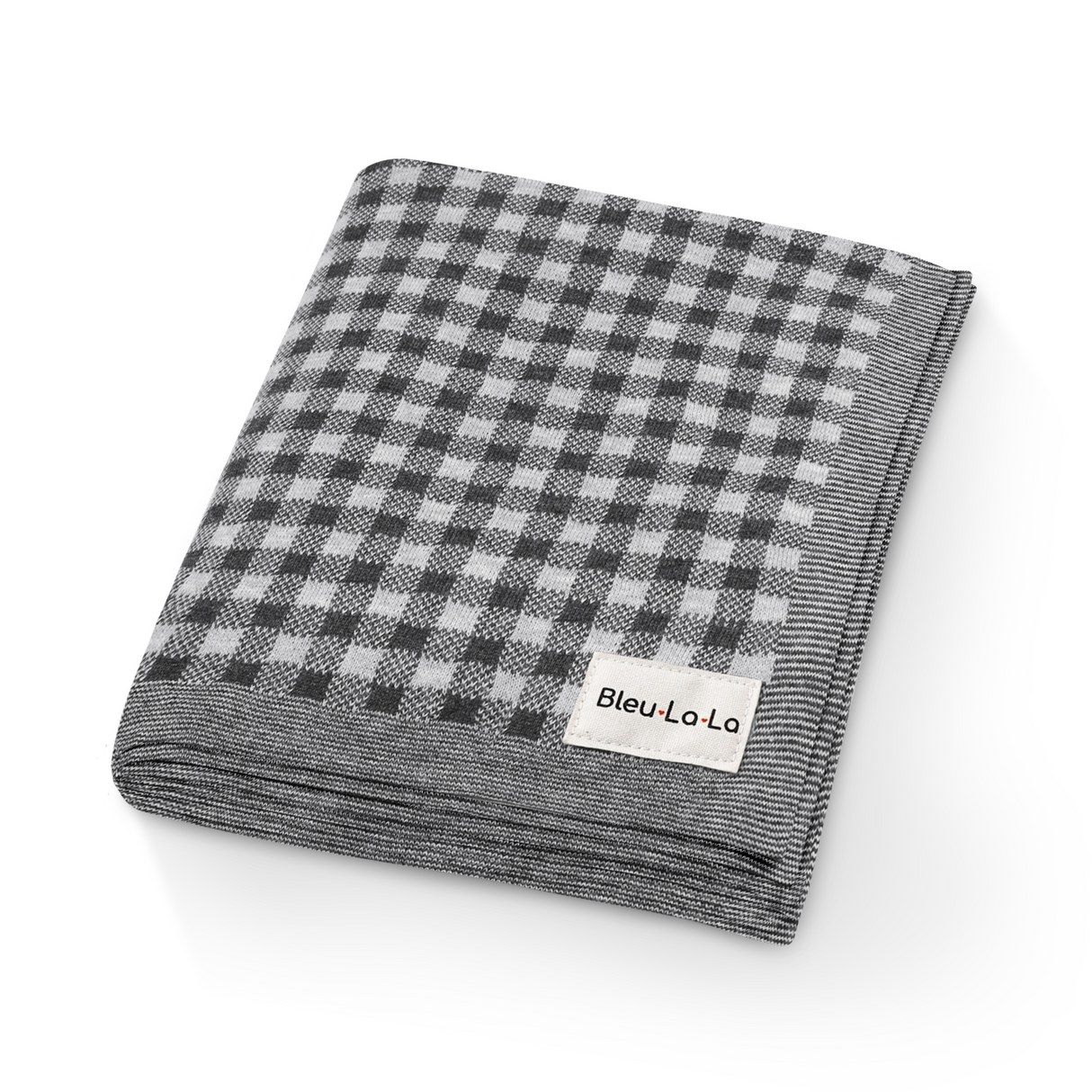 Checkered Knit Baby Blanket from Bleu La La