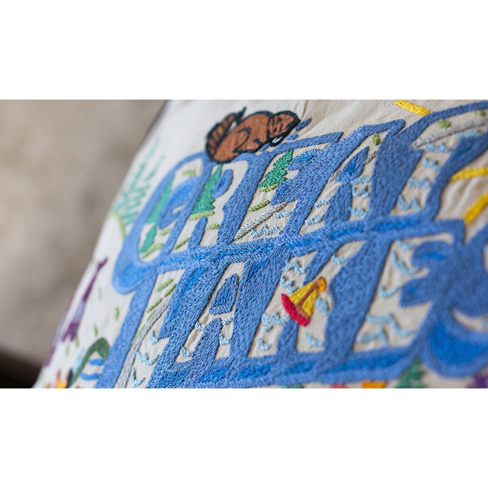 Great Lakes Hand-Embroidered Pillow from Quirks!