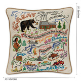 Great Smoky Mountains Hand-Embroidered Pillow from Quirks!