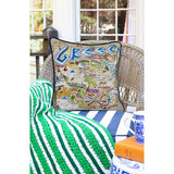 Greece Hand-Embroidered Pillow from Quirks!