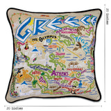 Greece Hand-Embroidered Pillow from Quirks!