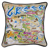 Greece Hand-Embroidered Pillow from Quirks!