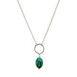 Chrysocolla Circle Necklace from SLATE + SALT