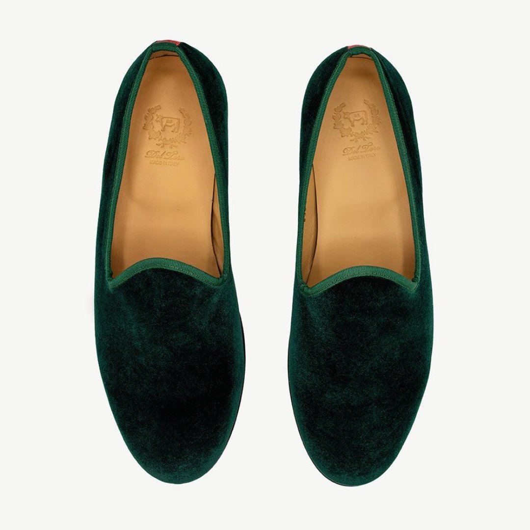Men's Green Velvet Slipper II from Del Toro Shoes