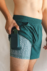 The Green Way | Green Deck Stripe Ball Hammock® 5 Inch Athletic Shorts from Shinesty