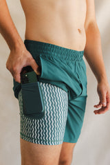 The Green Way | Green Deck Stripe Ball Hammock® 7 Inch Athletic Shorts from Shinesty