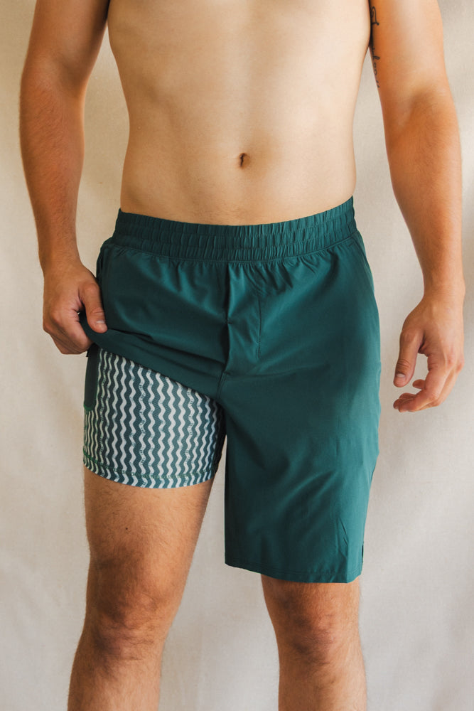 The Green Way | Green Deck Stripe Ball Hammock® 9 Inch Athletic Shorts from Shinesty