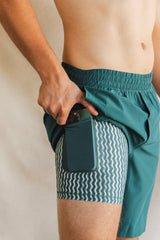 The Green Way | Green Deck Stripe Ball Hammock® 9 Inch Athletic Shorts from Shinesty