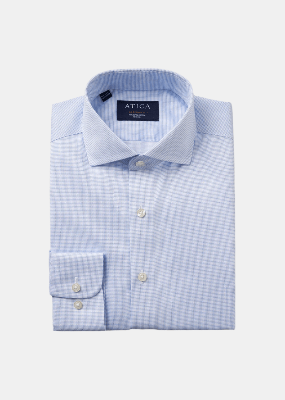 Greenwich Light Blue Grid Shirt from Atica Man