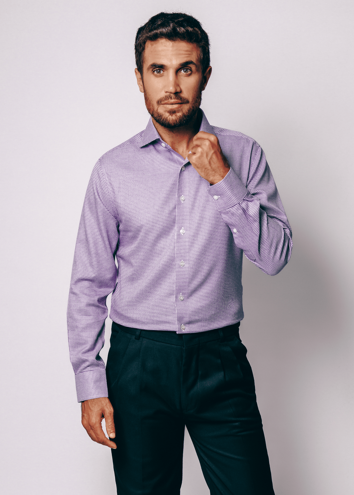 Greenwich Purple Check Shirt from Atica Man