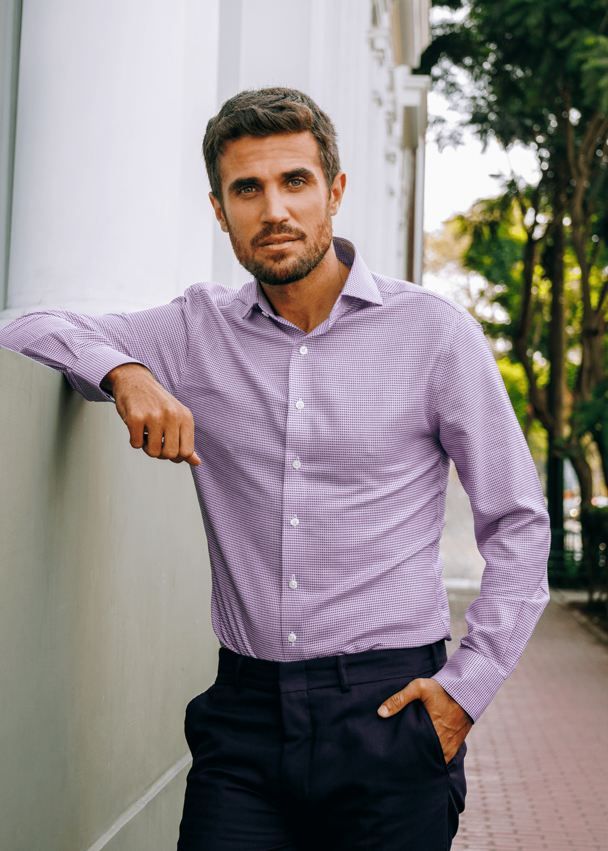 Greenwich Purple Check Shirt from Atica Man