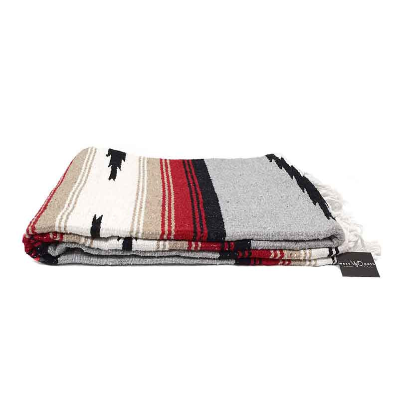Grey Baja Mexican Diamond Yoga Blanket From West Path