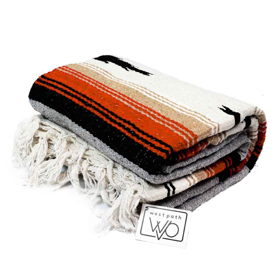 Grey Baja Mexican Diamond Yoga Blanket From West Path