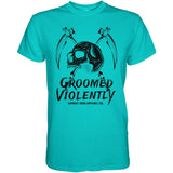 Groomed Violently Skull Men's T-Shirt From Combat Iron Apparel