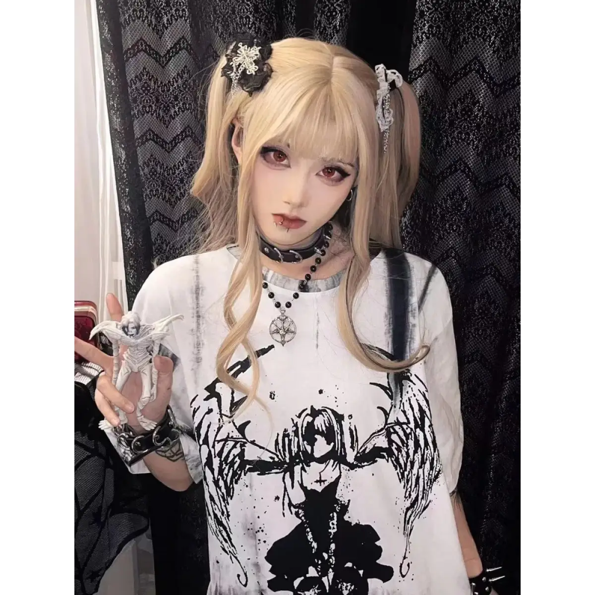 Grunge Gothic Cartoon Print T-Shirt From Kawaii Stop