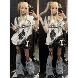 Grunge Gothic Cartoon Print T-Shirt From Kawaii Stop
