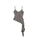 Asymmetrical Ruffle Tank Top – Grunge Y2K Punk Streetwear From Kawaii Stop