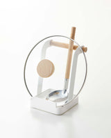 Lid & Ladle Stand - Steel + Wood from Yamazaki Home