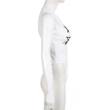 Guitar Print Tank Top - Ribbed Grunge Crop Top From Kawaii Stop