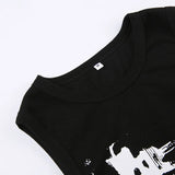 Guitar Print Tank Top - Ribbed Grunge Crop Top From Kawaii Stop