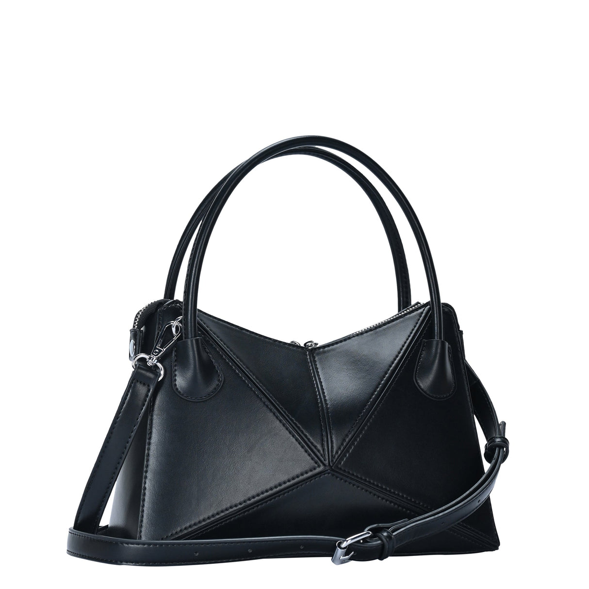 Gwen's Vegan Leather Geometric Panel Satchel from MMS Brands