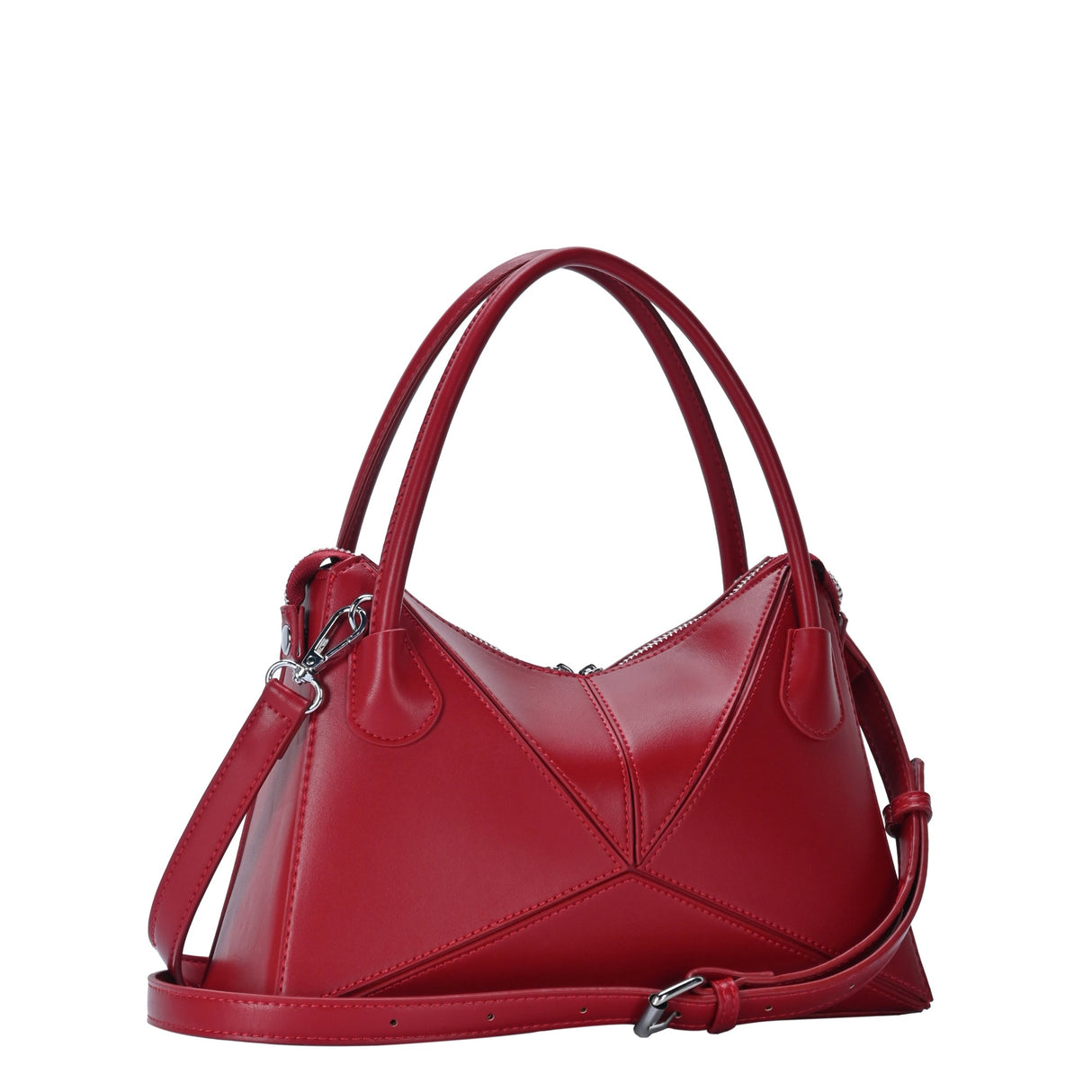 Gwen's Vegan Leather Geometric Panel Satchel from MMS Brands