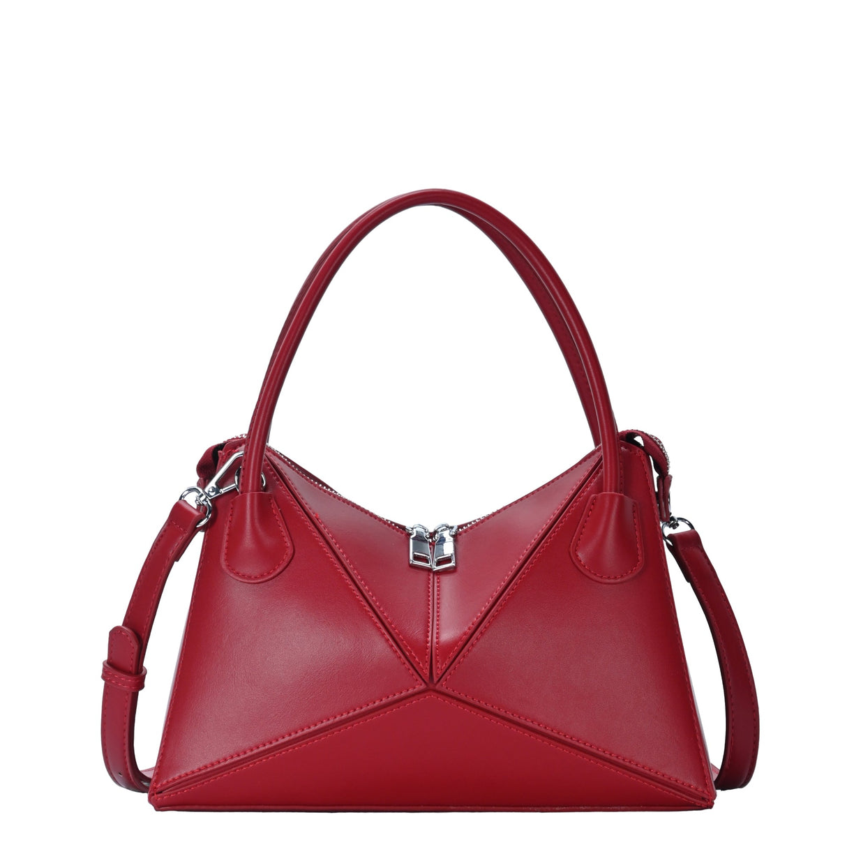 Gwen's Vegan Leather Geometric Panel Satchel from MMS Brands