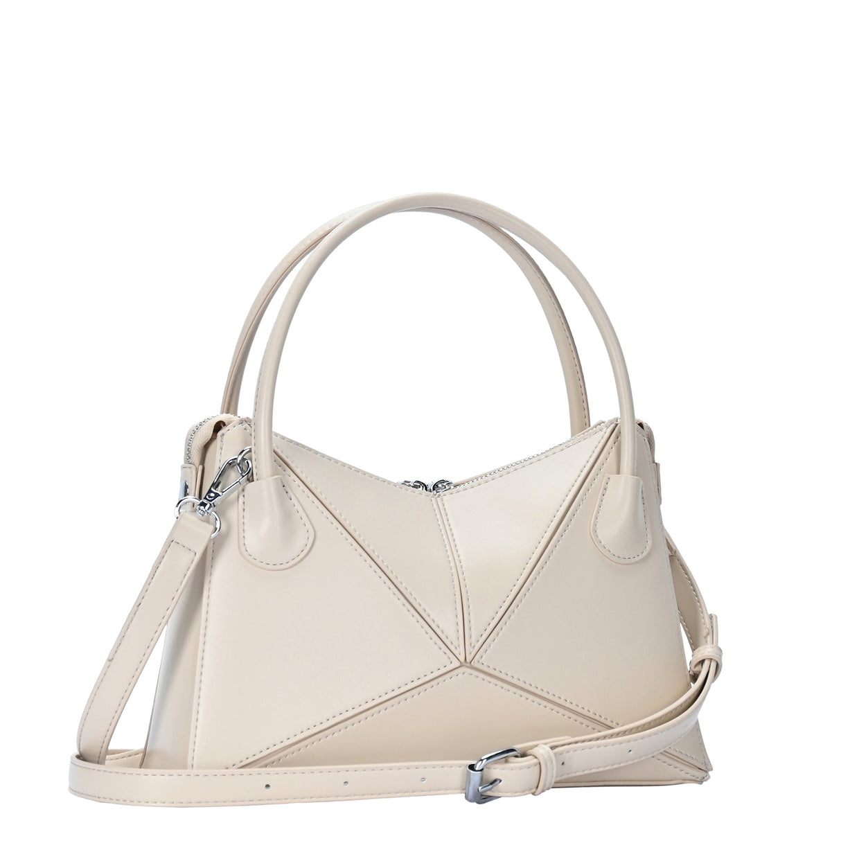 Gwen's Vegan Leather Geometric Panel Satchel from MMS Brands