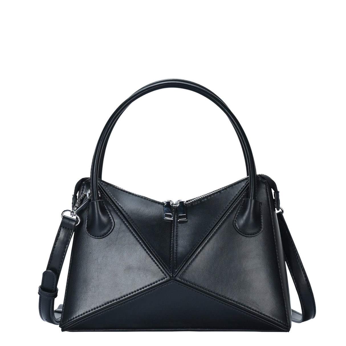 Gwen's Vegan Leather Geometric Panel Satchel from MMS Brands