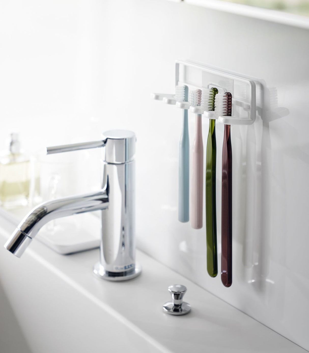 Traceless Adhesive Toothbrush Holder - Steel from Yamazaki Home