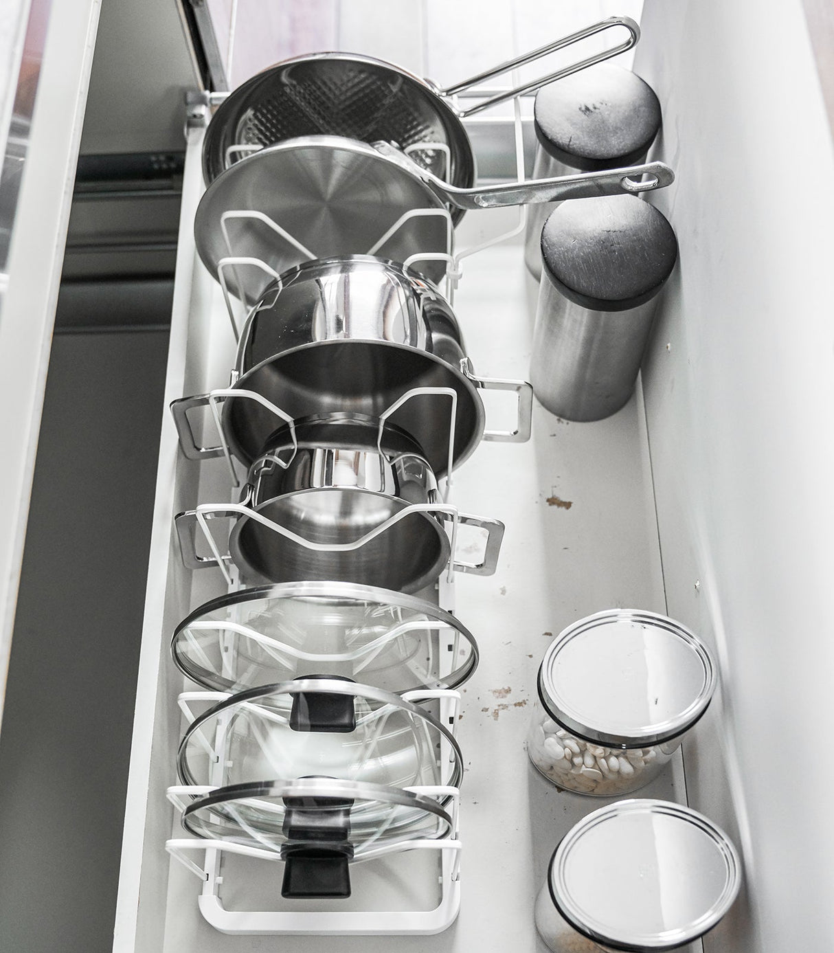 Adjustable Pot Lid Organizer - Steel from Yamazaki Home