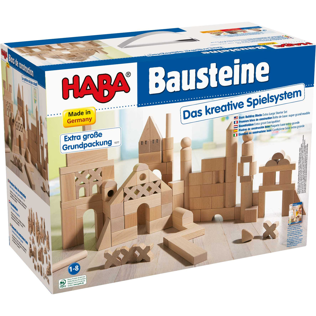 Basic Building Blocks 102 Piece Extra Large Wooden Starter Set from HABA USA