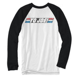 G.I.Joe Logo 80's Yo Joe! Baseball Raglan Style Adult T-Shirt From Your Favorite T Shirts