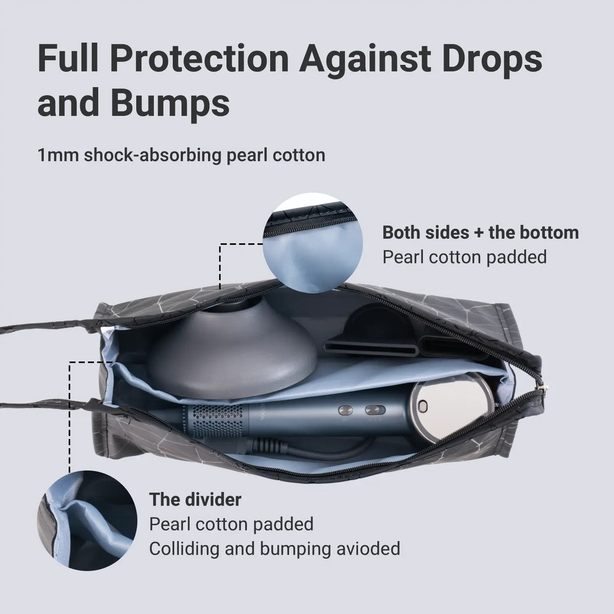 Geometric Pattern Portable Hair Dryer Bag for Travel from Cool Gadget