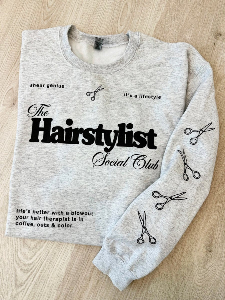 ‘Hairstylist Social Club' Crewneck Sweatshirt from United Monograms